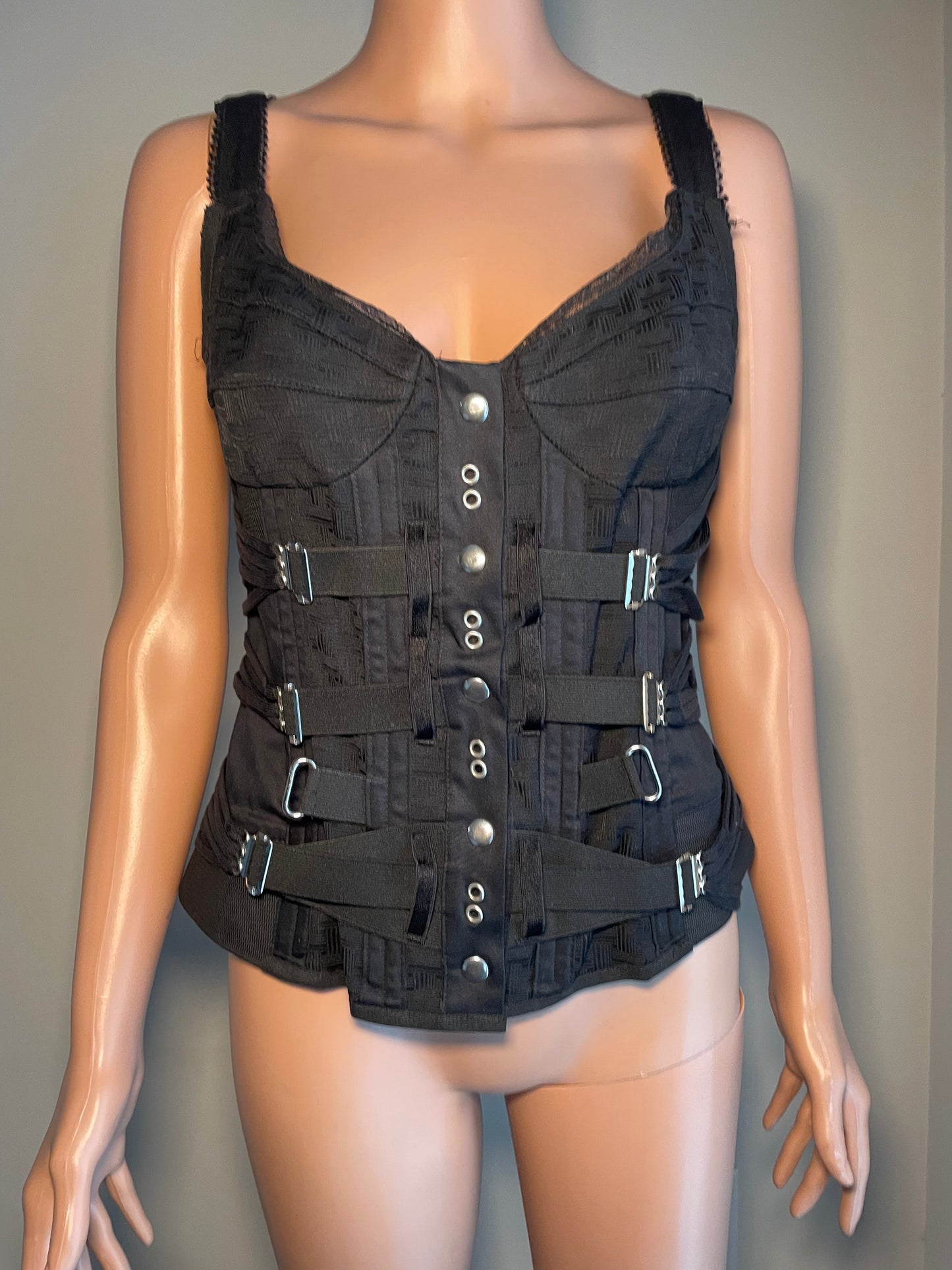 Dolce & Gabbana Y2K Vintage Bondage Corset Bustier Top
