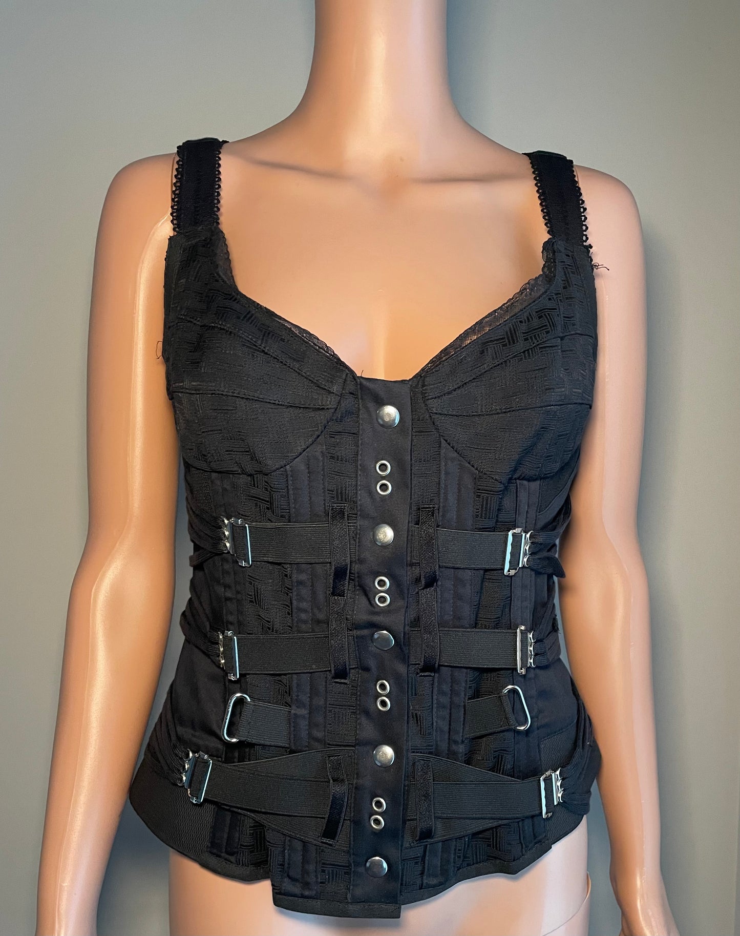 Dolce & Gabbana Y2K Vintage Bondage Corset Bustier Top