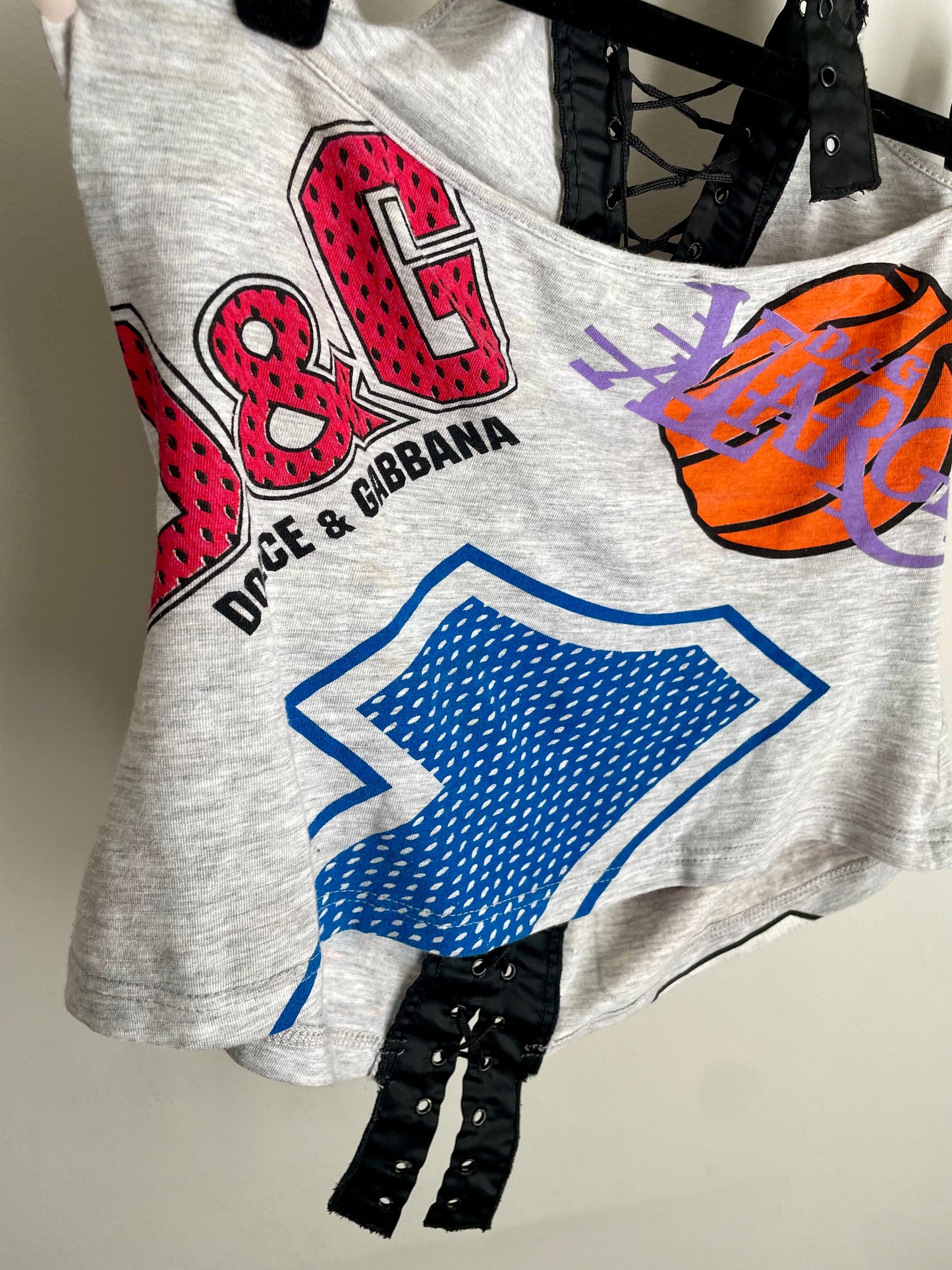 Dolce and Gabbana Lace Up Basketball 90s Tank Top