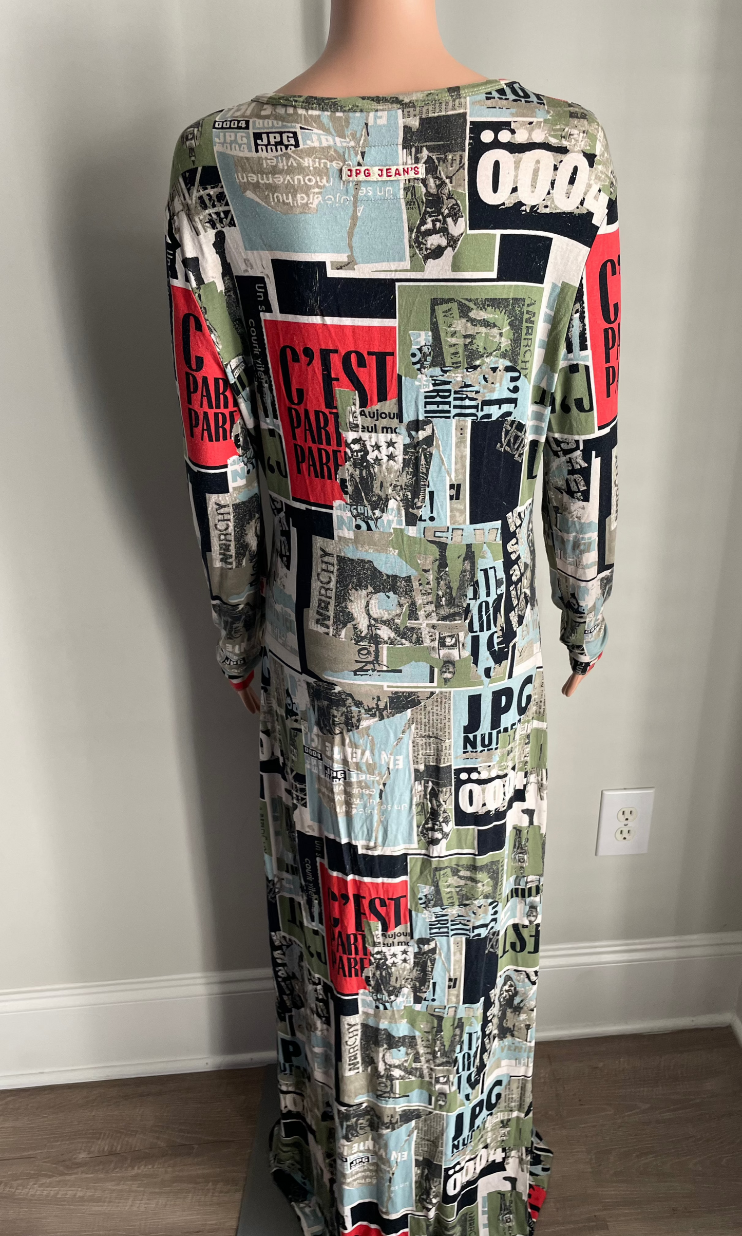 Jean Paul Gaultier Anarchy Punk Fight Racism 1990s Maxi Graffiti Dress