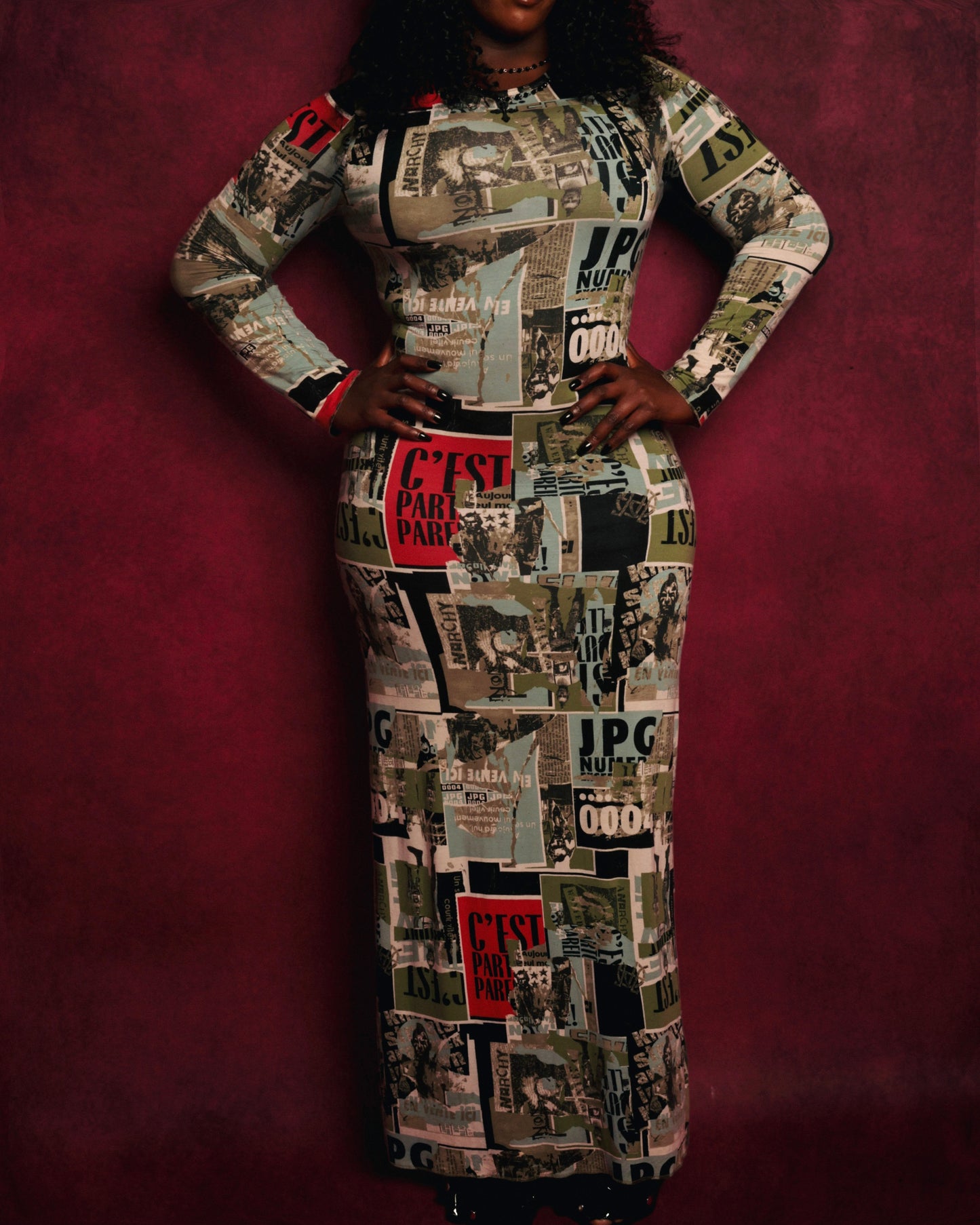 Jean Paul Gaultier Anarchy Punk Fight Racism 1990s Maxi Graffiti Dress