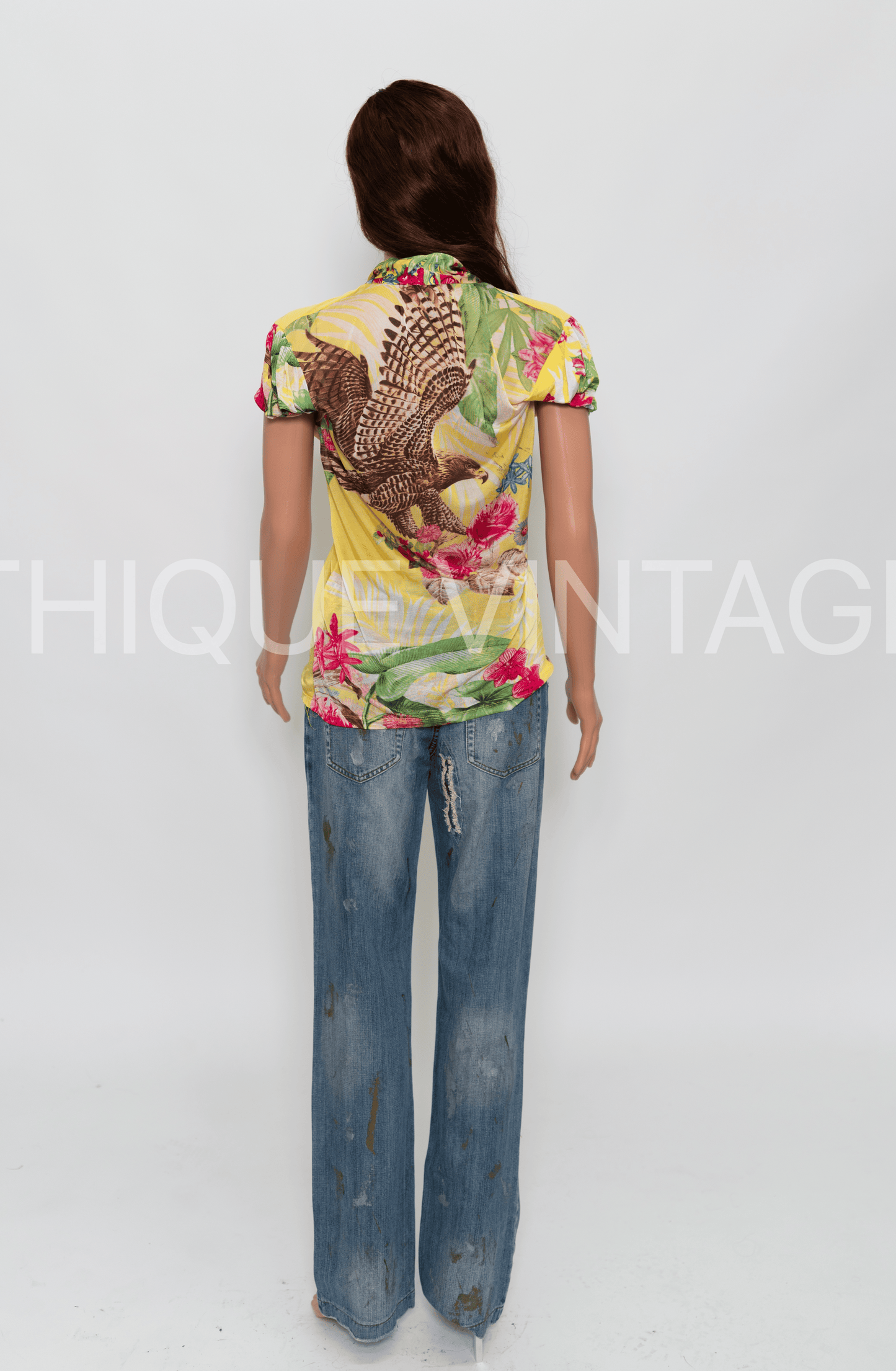 Roberto Cavalli High Neck Yellow Multicolor top