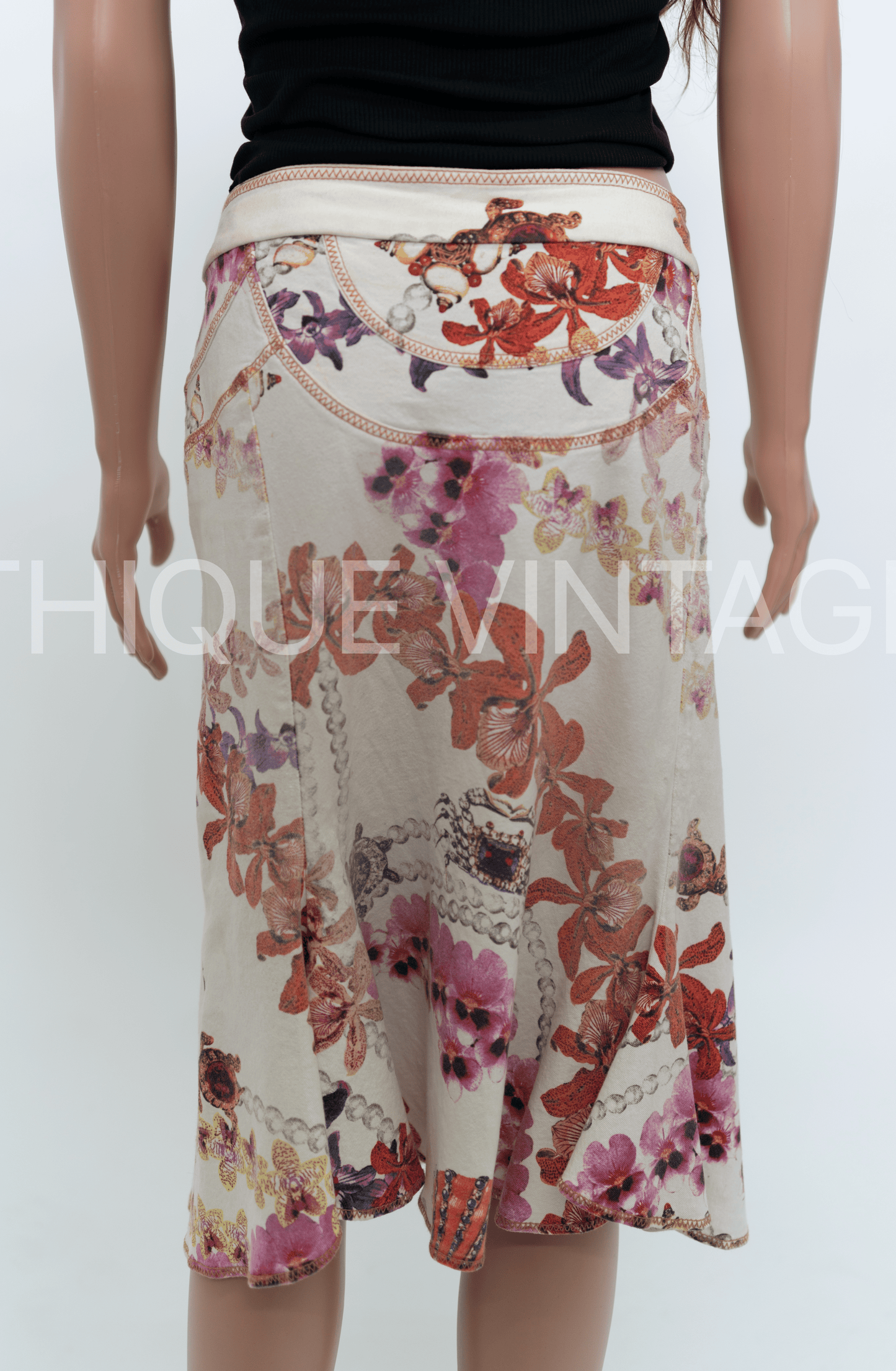 Roberto Cavalli Midi Denim Skirt