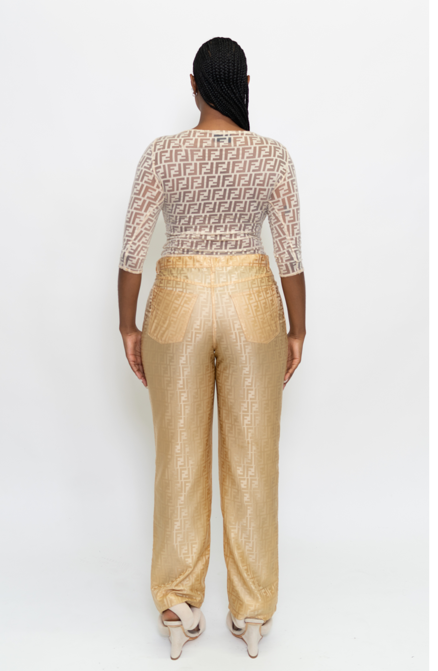 Fendi Beige Monogram Pants